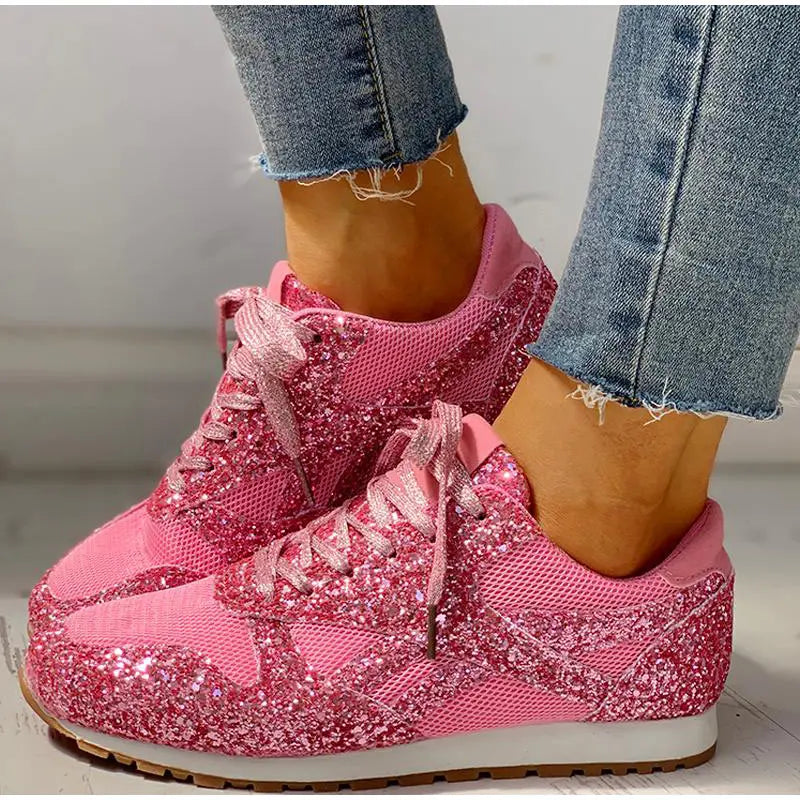 Baskets femme à paillettes scintillantes