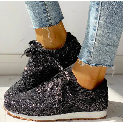 Baskets femme à paillettes scintillantes