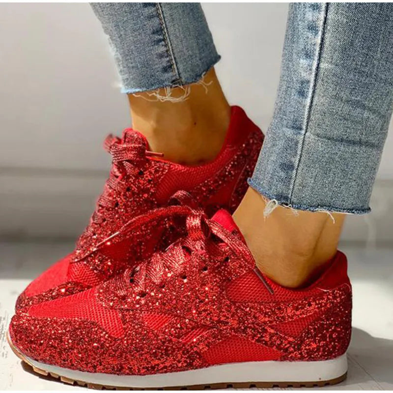 Baskets femme à paillettes scintillantes