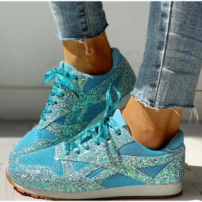 Baskets femme à paillettes scintillantes