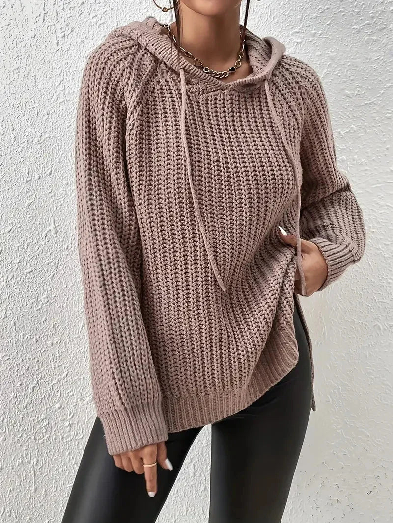 Pull en tricot confortable à capuche