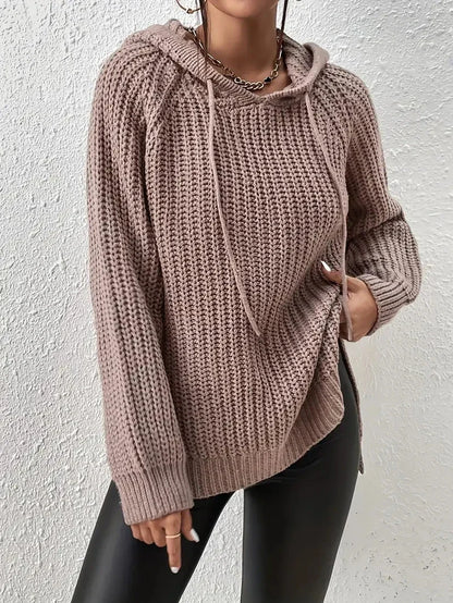 Pull en tricot confortable à capuche