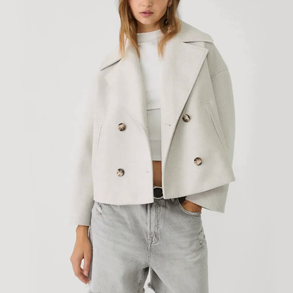 Manteau court doublé col revers moderne