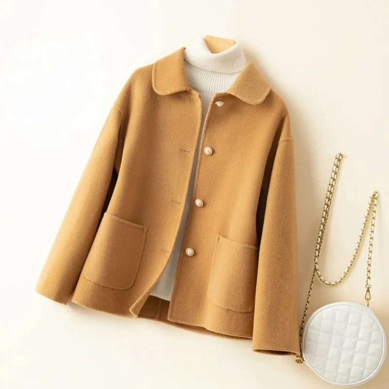 Manteau d'hiver décontracté Boutonnage Col rond