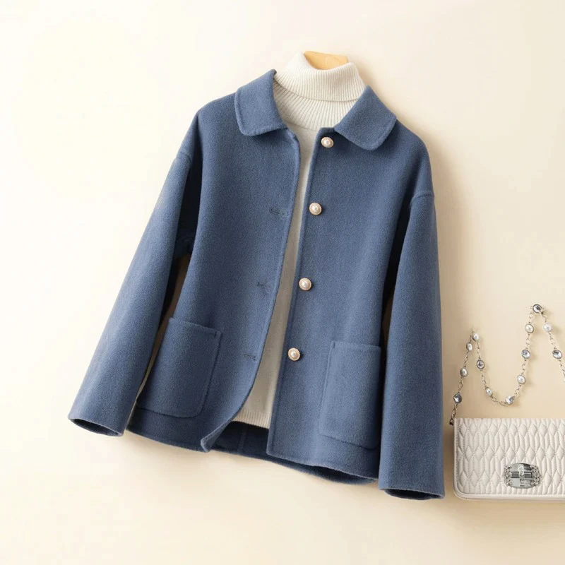 Manteau d'hiver décontracté Boutonnage Col rond