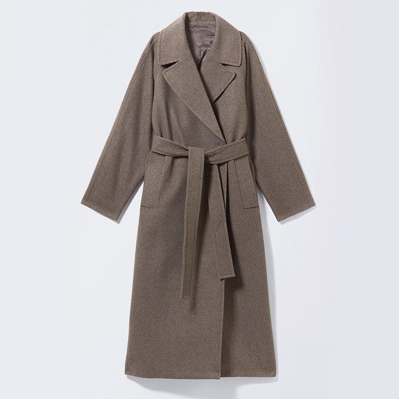 Manteau long élégant pour femme en mélange de laine