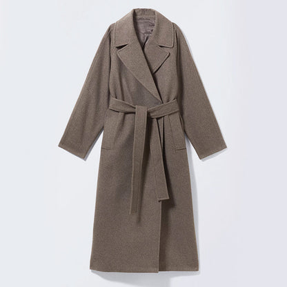 Manteau long élégant pour femme en mélange de laine