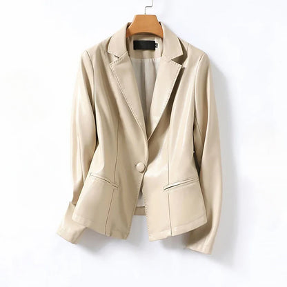 Blazer en cuir élégant pour femme