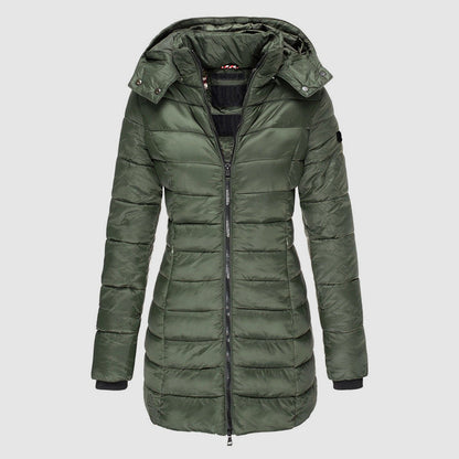 Longue doudoune femme coupe slim avec capuche