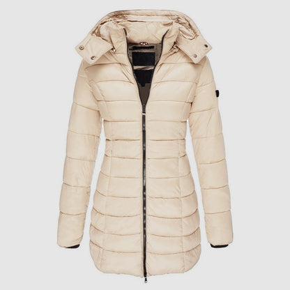 Longue doudoune femme coupe slim avec capuche