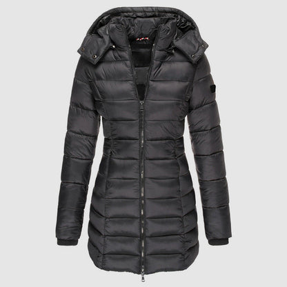 Longue doudoune femme coupe slim avec capuche
