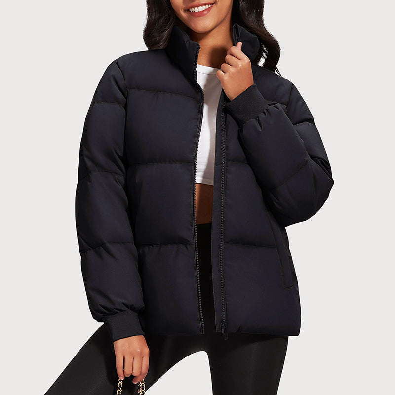 Robe d'hiver chaude pour femme Doudoune garnie de duvet