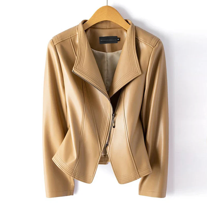 Blouson asymétrique tendance en similicuir