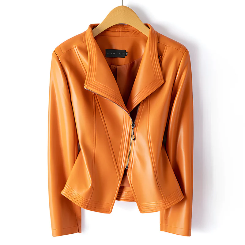 Blouson asymétrique tendance en similicuir
