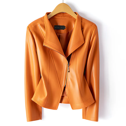 Blouson asymétrique tendance en similicuir