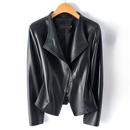 Blouson asymétrique tendance en similicuir