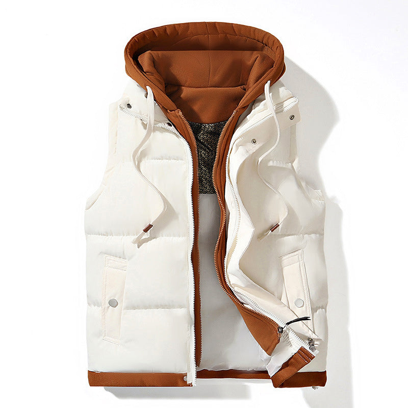 Gilet à capuche stylé, rembourré, avec poches