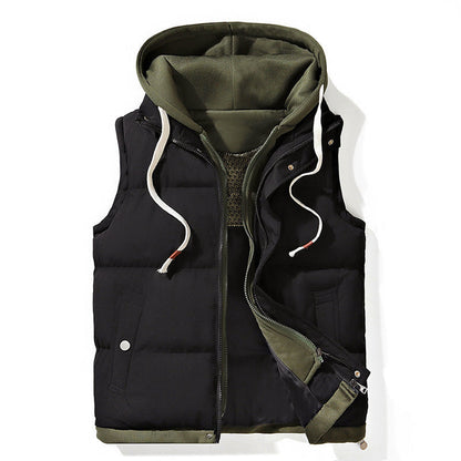 Gilet à capuche stylé, rembourré, avec poches