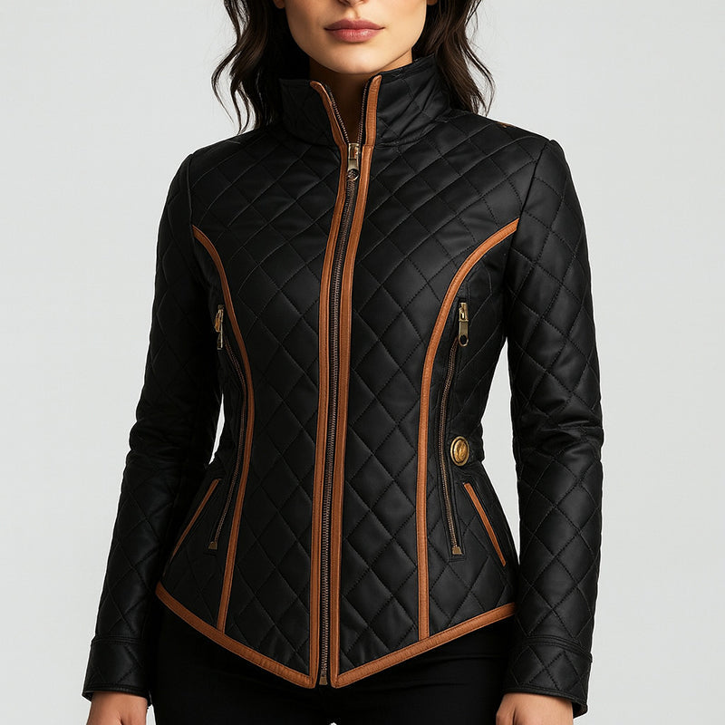 Slim Fit Steppjacke Modern Kontrast - IdealeKleiden