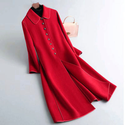 Manteau élégant trapèze Col rond