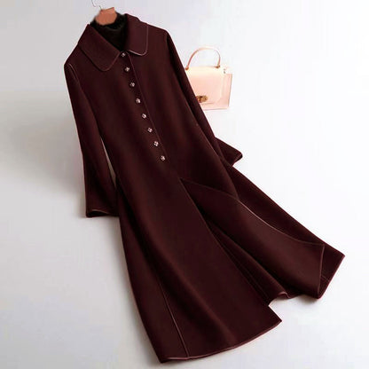 Manteau élégant trapèze Col rond