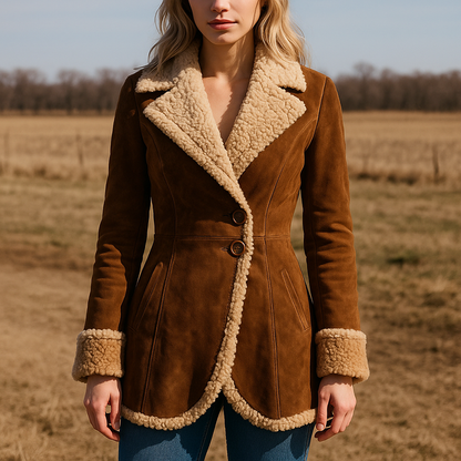 Manteau sur mesure Fausse fourrure Ornements Boutons devant