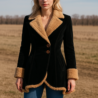 Manteau sur mesure Fausse fourrure Ornements Boutons devant