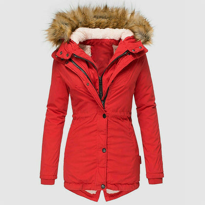 Parka d'hiver femme chaud polaire capuche