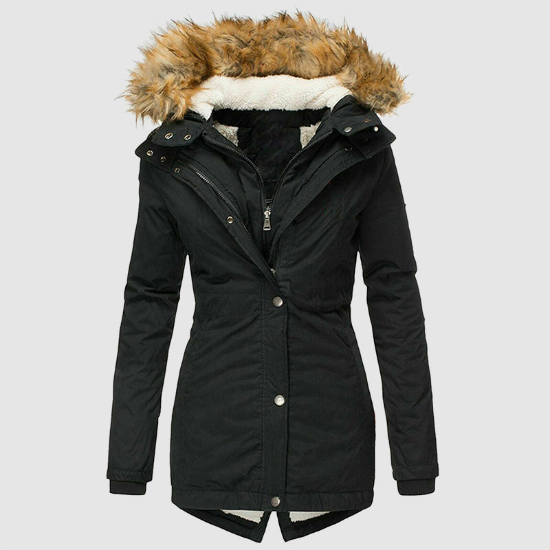 Parka d'hiver femme chaud polaire capuche