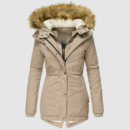 Parka d'hiver femme chaud polaire capuche