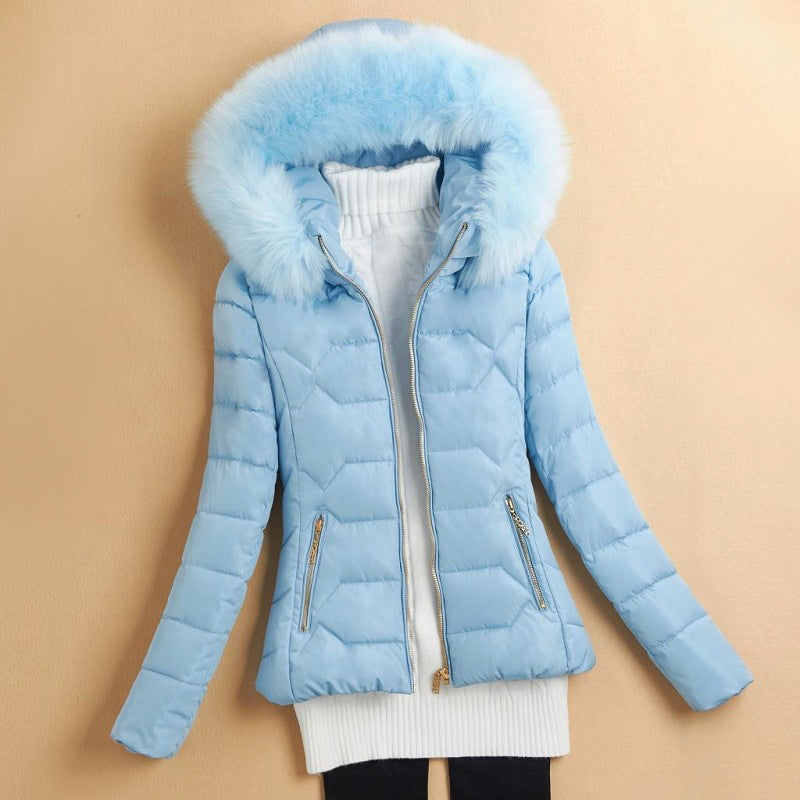 Doudoune d'hiver à capuche fourrure pour femme