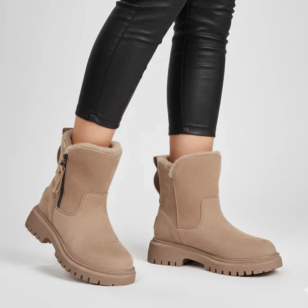 Bottes d'hiver pour femmes à plateforme, fourrées et chaudes