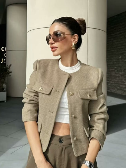 Blazer court femme Veste en laine Style moderne