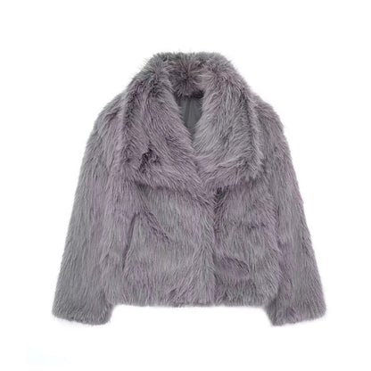 Manteau en peluche oversize en fausse fourrure hiver