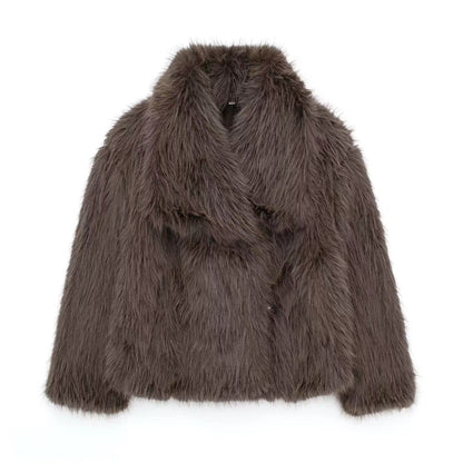 Manteau en peluche oversize en fausse fourrure hiver