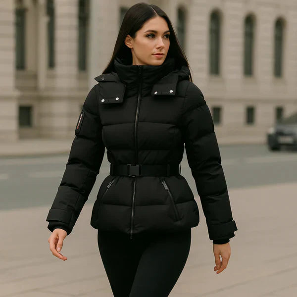Damen Winterjacke Daunen Warm Gürtel - IdealeKleiden