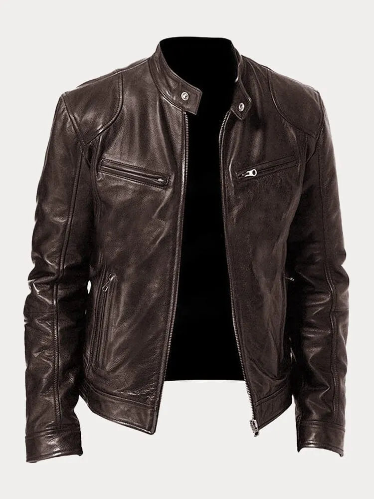 Blouson en cuir femme coupe motard