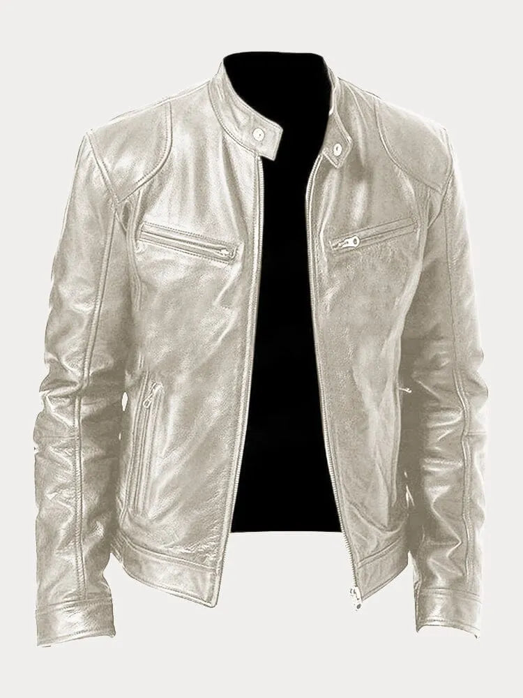 Blouson en cuir femme coupe motard