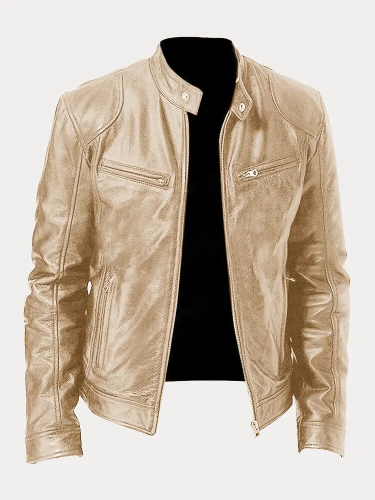 Blouson en cuir femme coupe motard