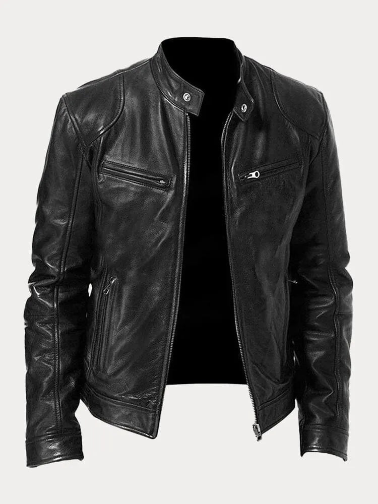 Blouson en cuir femme coupe motard