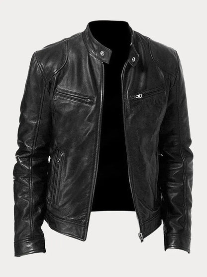 Blouson en cuir femme coupe motard