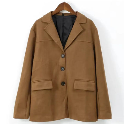 Élégante Veste en Cuir Marron Classique