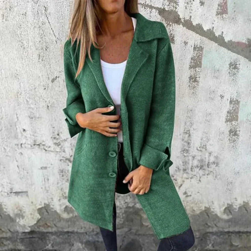 Manteau long classique élégant en laine pour femme