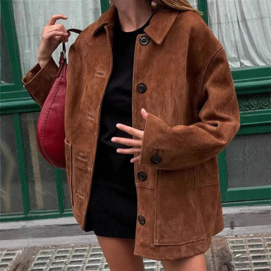 Damenmantel Elegant Weich mit Taschen - IdealeKleiden