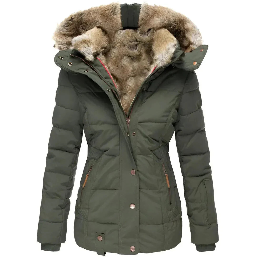 Veste à capuche en fausse fourrure tendance pour femme