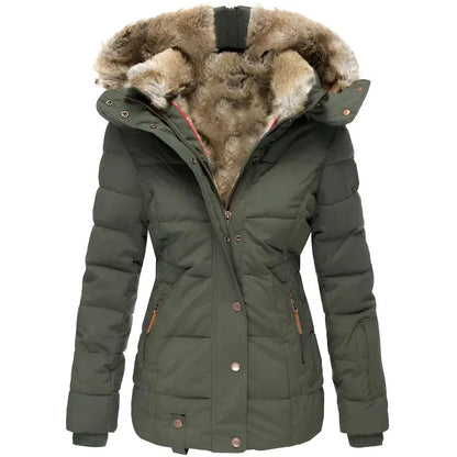 Veste à capuche en fausse fourrure tendance pour femme