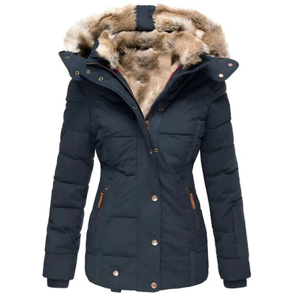 Veste à capuche en fausse fourrure tendance pour femme