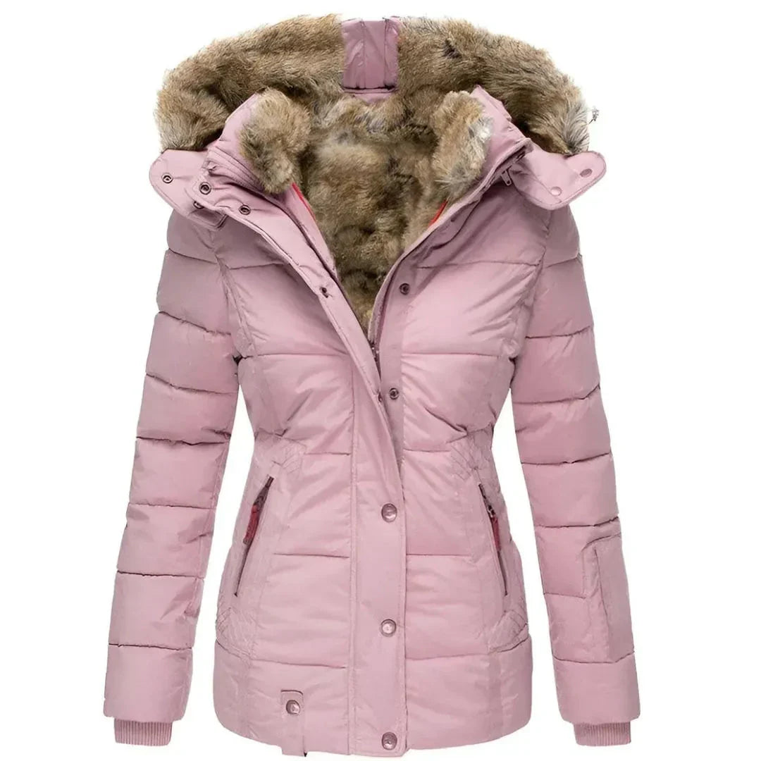 Veste à capuche en fausse fourrure tendance pour femme
