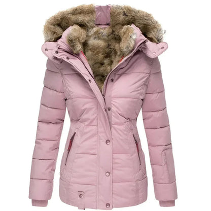 Veste à capuche en fausse fourrure tendance pour femme