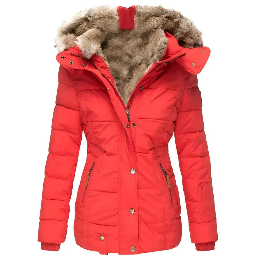 Veste à capuche en fausse fourrure tendance pour femme